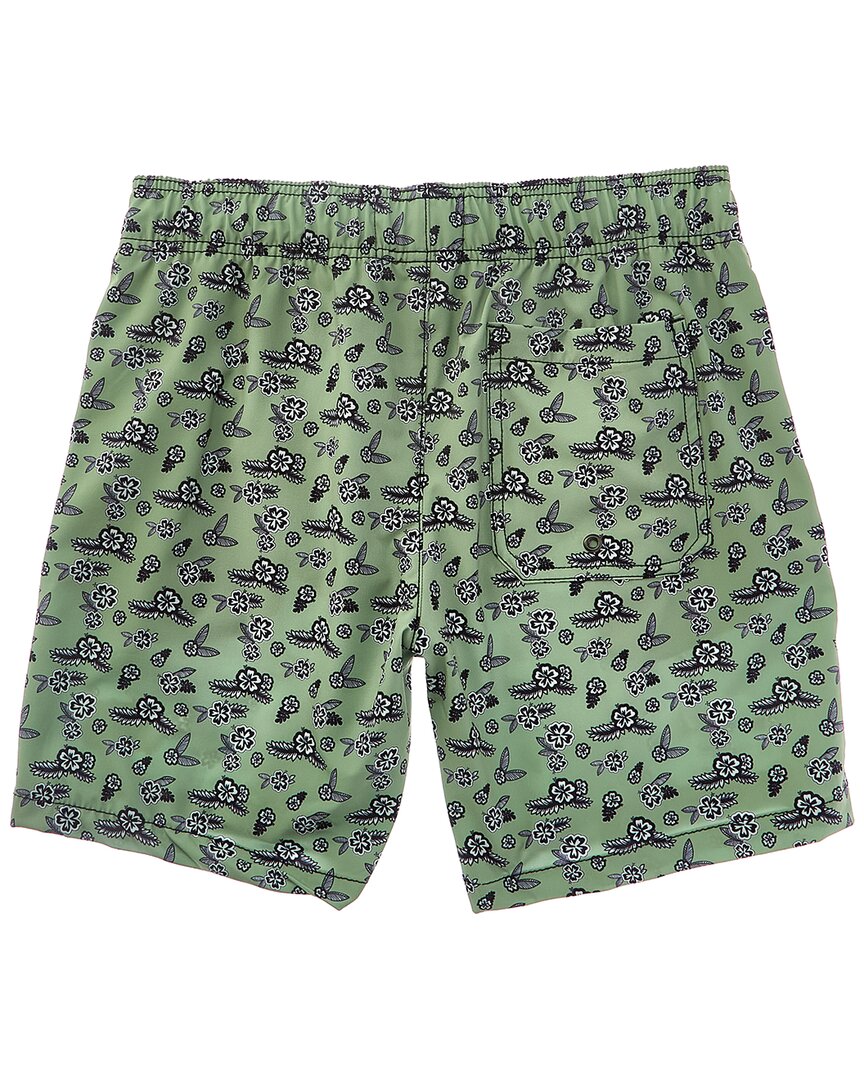 geo floral leaf swim trunk