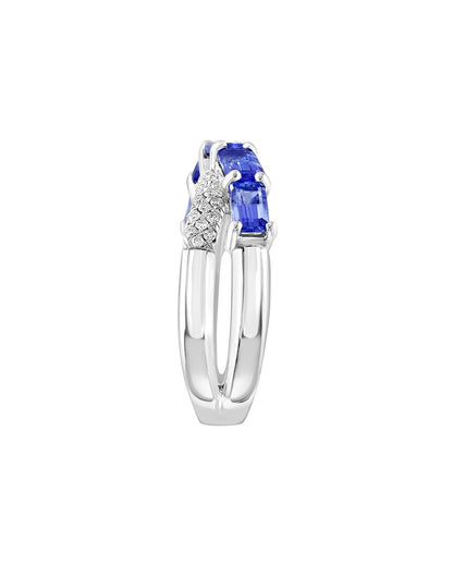 silver 1.80 ct. tw. diamond & tanzanite ring