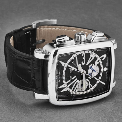 Delacour, ViaLarga Chronograph Automatic Black Dial Men's Watch