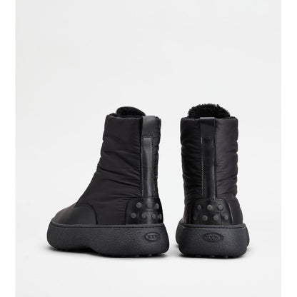 w. g. lace-up ankle boots in leather and fabric
