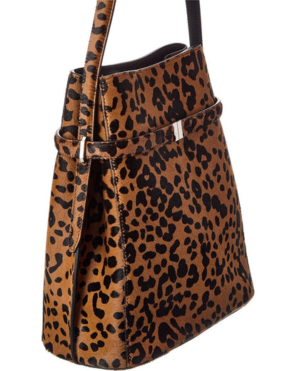 belted haircalf bucket bag