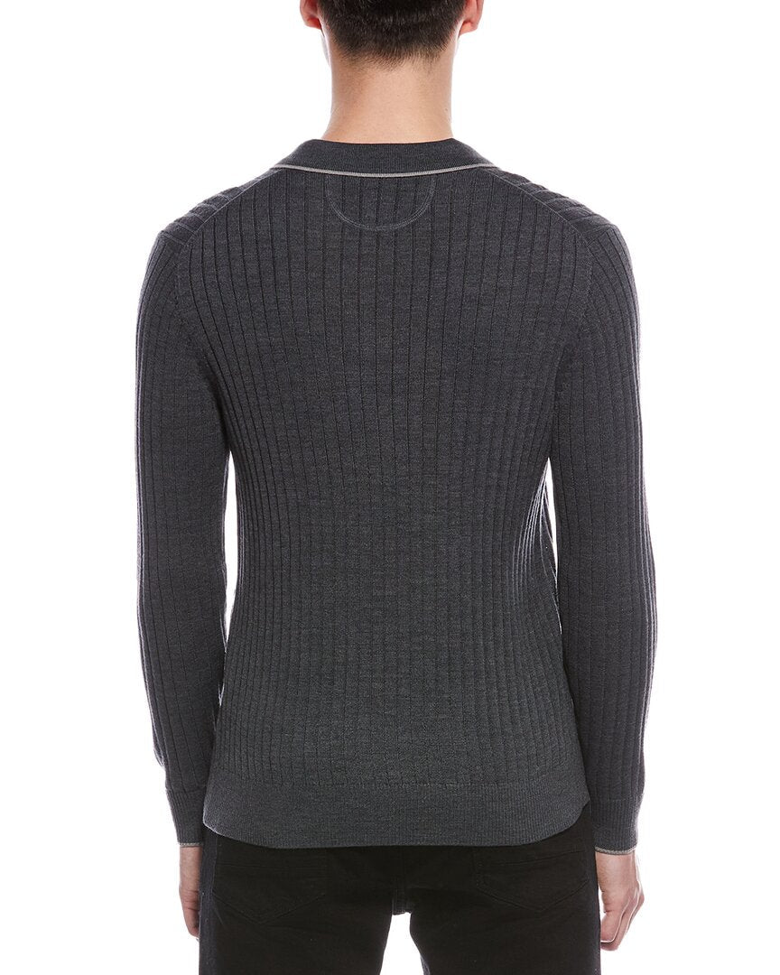 wool-blend drop needle shirt