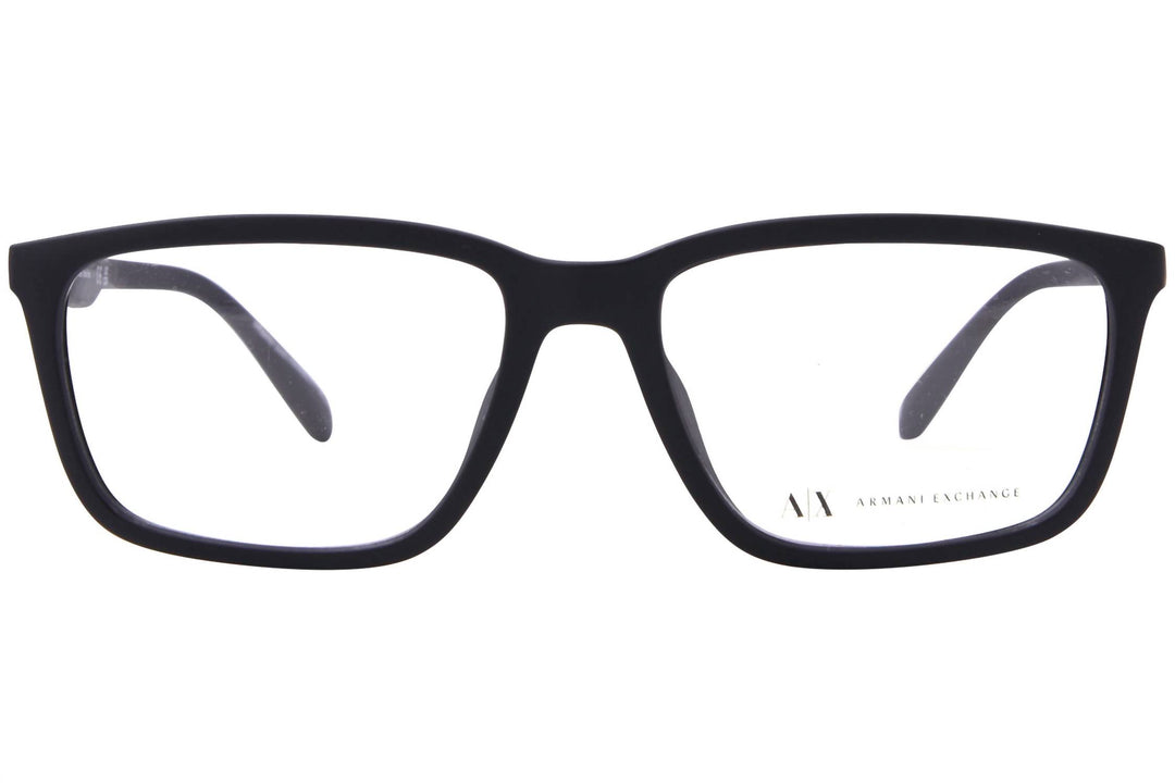 men's ax3089u square eyeglasses in matte black