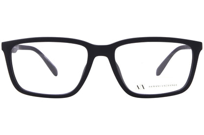 men's ax3089u square eyeglasses in matte black
