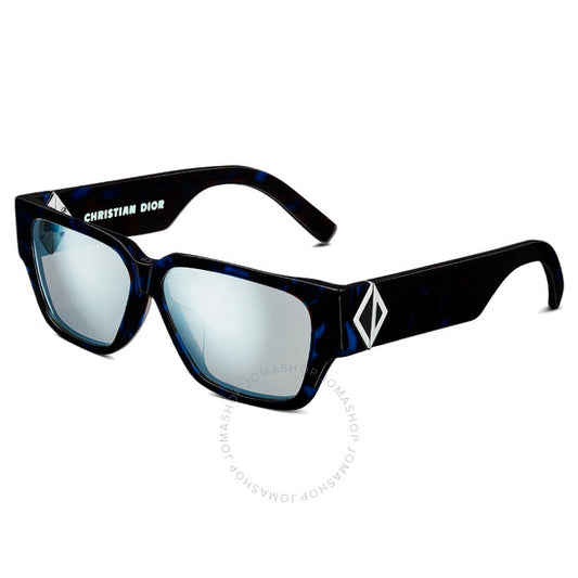 Dior, CD DIAMOND S5F Blue Mirror Square Sunglasses Men's Sunglasses
