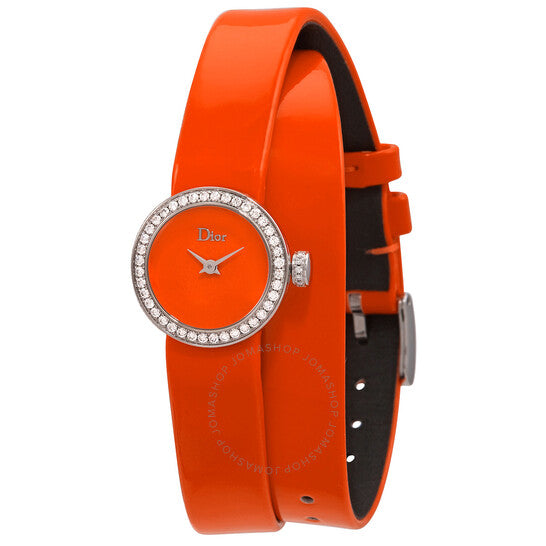 Dior, La D De Quartz Orange Dial Ladies Watch