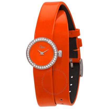 Dior, La D De Quartz Orange Dial Ladies Watch