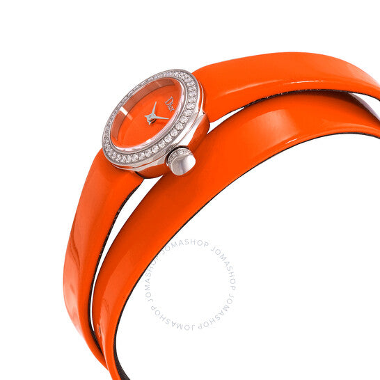 Dior, La D De Quartz Orange Dial Ladies Watch