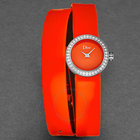 Dior, La D De Quartz Orange Dial Ladies Watch