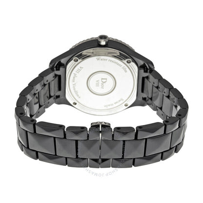 ساعة ديور VIII كريستال دايموند سيراميك سوداء للسيدات