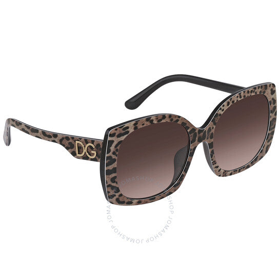 Dolce & Gabbana, Brown Gradient Dark Brown Square Ladies Sunglasses