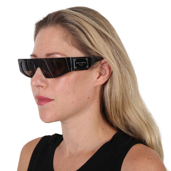 Dolce & Gabbana, Dark Brown Browline Ladies Sunglasses