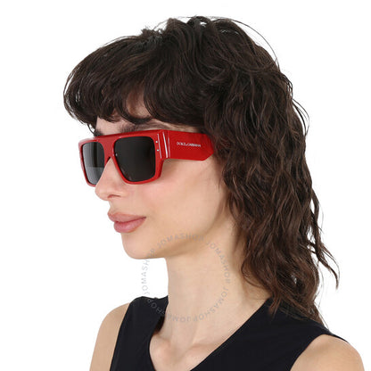 Dolce & Gabbana, Dark Grey Browline Ladies Sunglasses