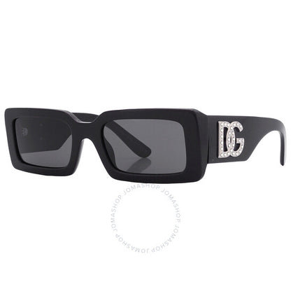 Dolce & Gabbana, Dark Grey Rectangular Ladies Sunglasses