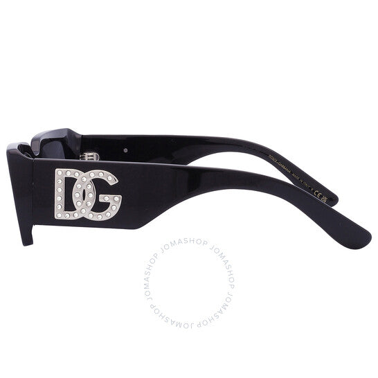 Dolce & Gabbana, Dark Grey Rectangular Ladies Sunglasses