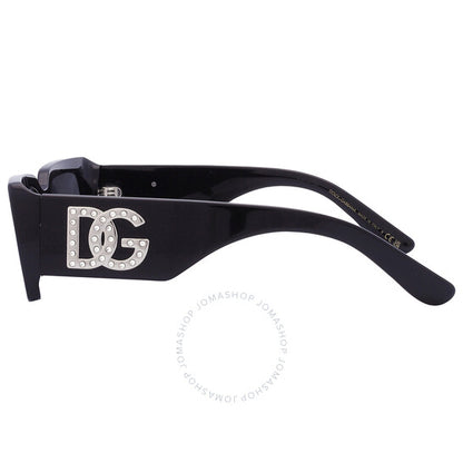 Dolce & Gabbana, Dark Grey Rectangular Ladies Sunglasses