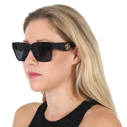 Dolce & Gabbana, Dark Grey Square Ladies Sunglasses