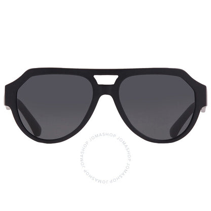 نظارة شمسية رجالية من دولتشي آند غابانا، رمادية عاكسة سوداء