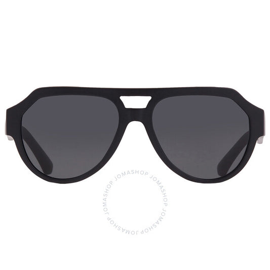 نظارة شمسية رجالية من دولتشي آند غابانا، رمادية عاكسة سوداء