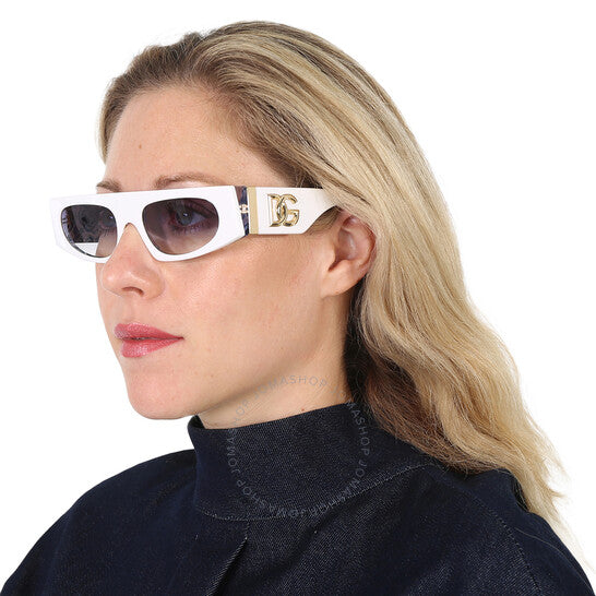 Dolce & Gabbana, Light Blue Gradient Browline Ladies Sunglasses