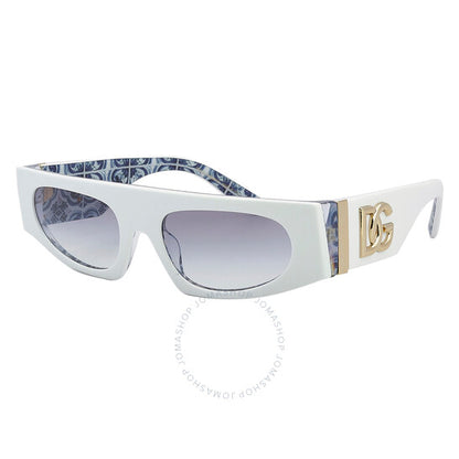 Dolce & Gabbana, Light Blue Gradient Browline Ladies Sunglasses