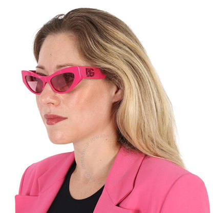 Dolce & Gabbana, Pink Mirrored Cat Eye Ladies Sunglasses