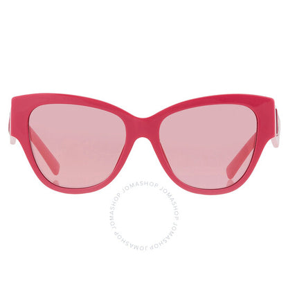 Dolce & Gabbana, Pink Mirrored Silver Butterfly Ladies Sunglasses