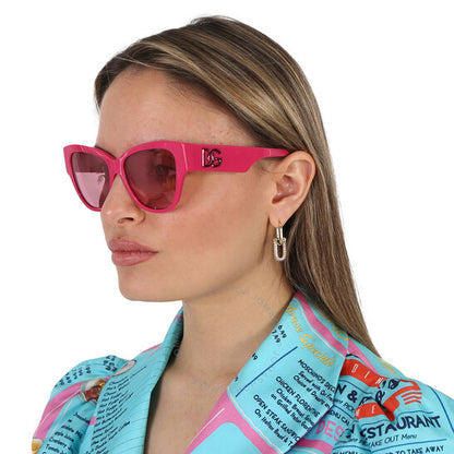 Dolce & Gabbana, Pink Mirrored Silver Butterfly Ladies Sunglasses