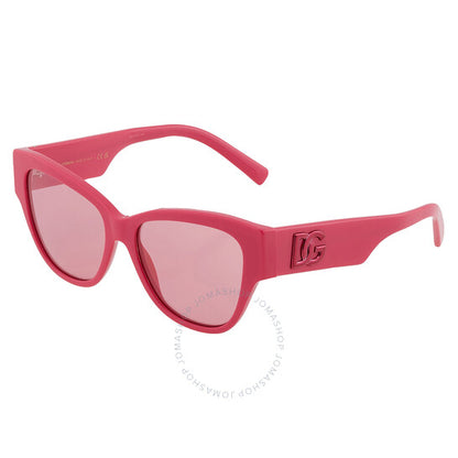 Dolce & Gabbana, Pink Mirrored Silver Butterfly Ladies Sunglasses