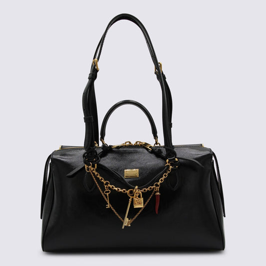 Black Leather Vittoria Shoulder Bag