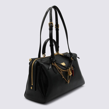 Black Leather Vittoria Shoulder Bag