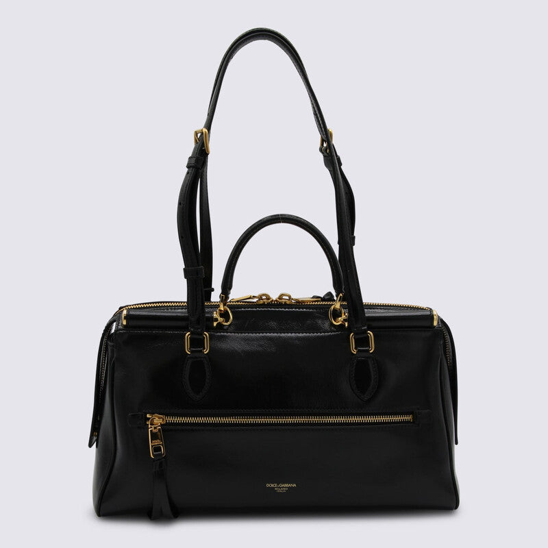 Black Leather Vittoria Shoulder Bag