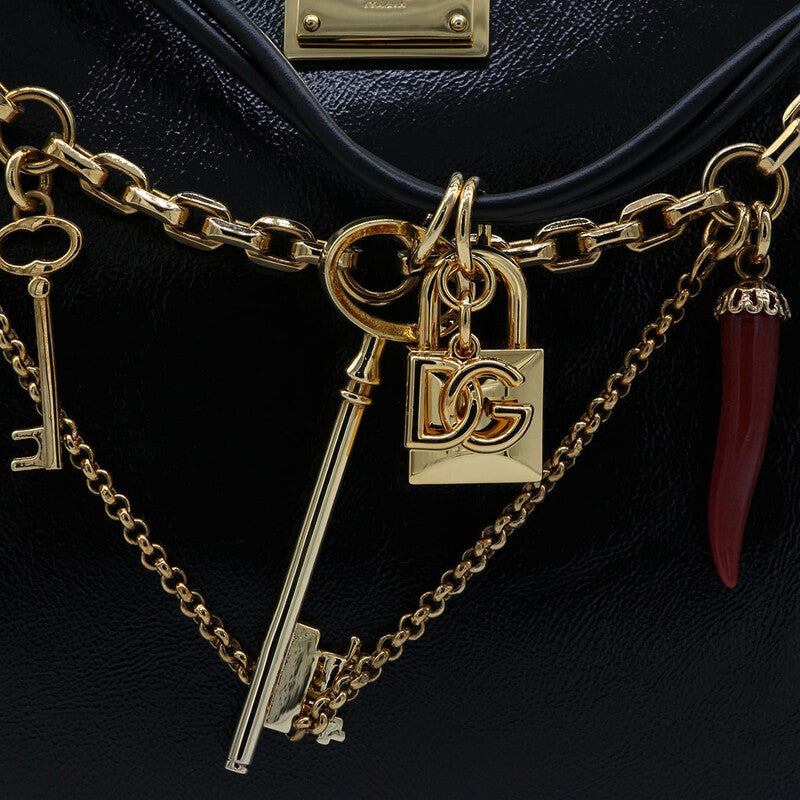 Black Leather Vittoria Shoulder Bag