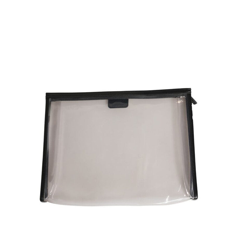 Transparent PVC Logo Plaque Clutch Bag
