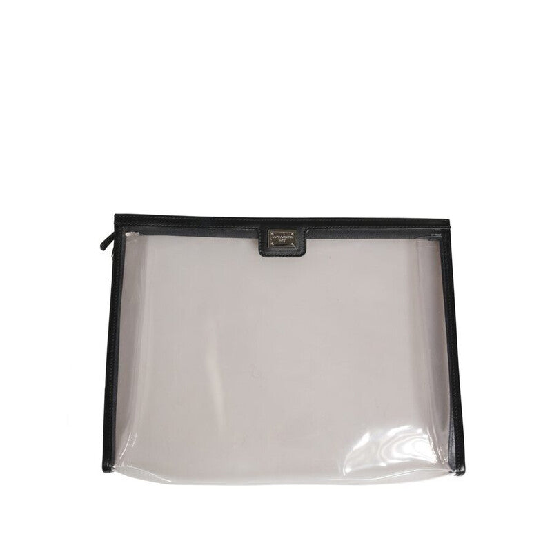 Transparent PVC Logo Plaque Clutch Bag