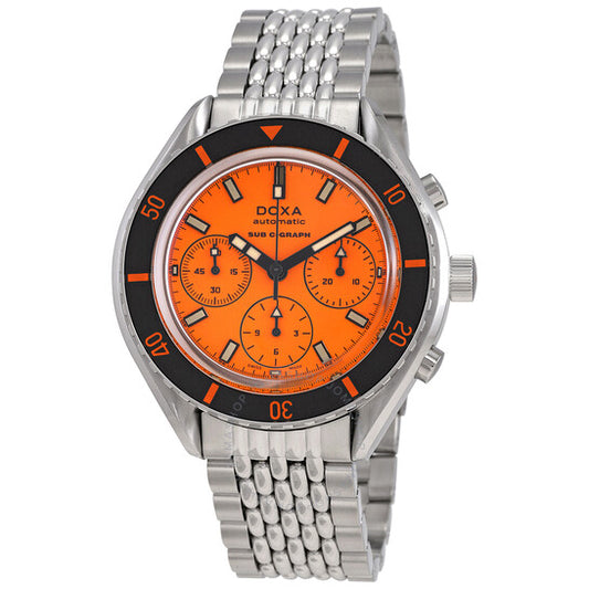 Doxa, SUB 200 C-GRAPH Professional Chronograph Automatic Orange Dial Men's Watch