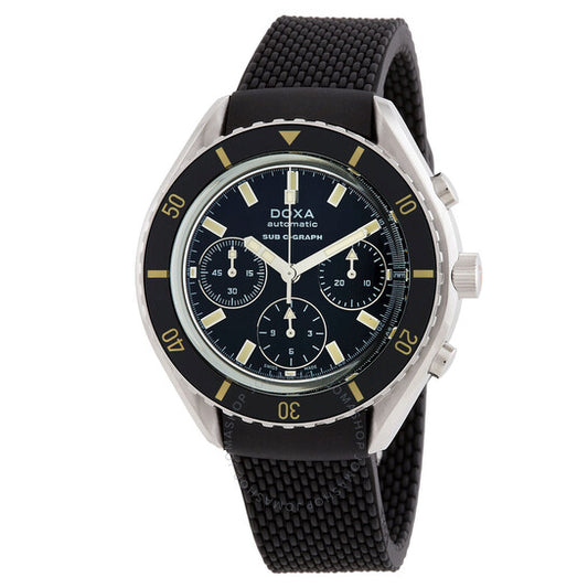 ساعة دوكسا SUB 200 C-Graph Sharkhunter كرونوغراف أوتوماتيكية بمينا سوداء للرجال