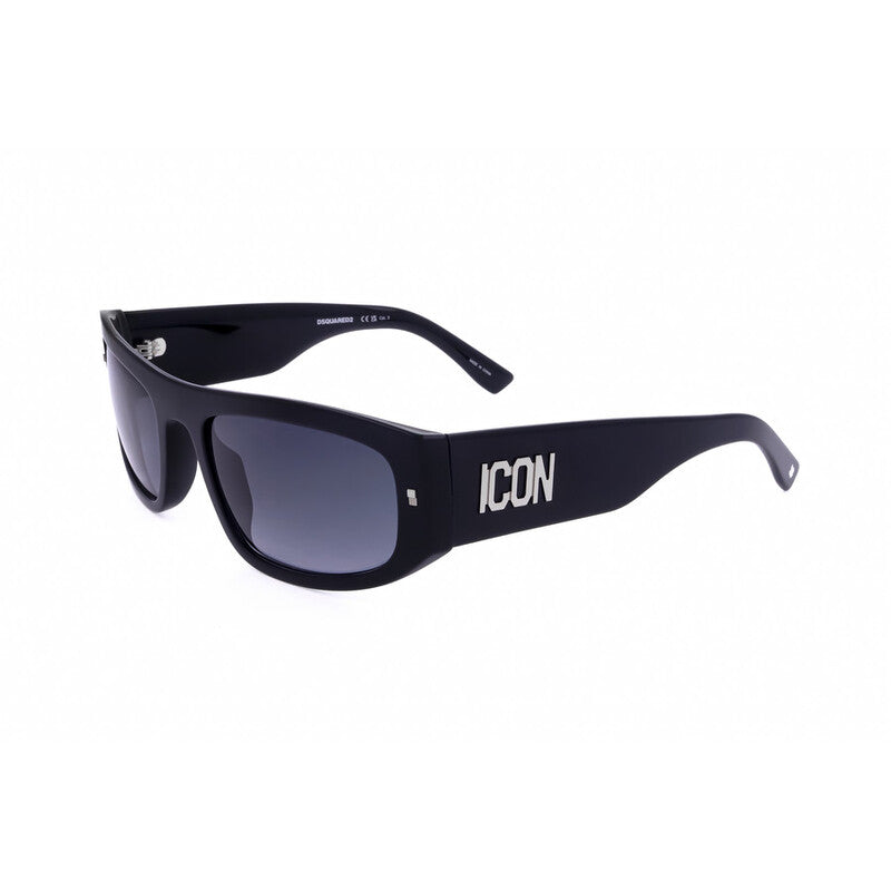 Men's Black Rectangular Sunglasses