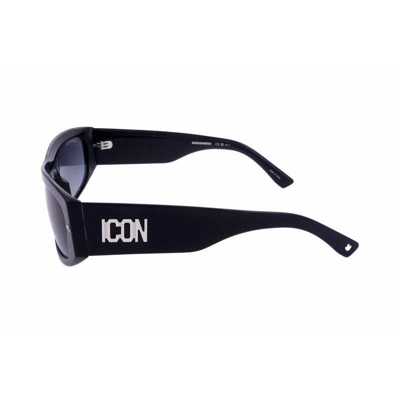 Men's Black Rectangular Sunglasses