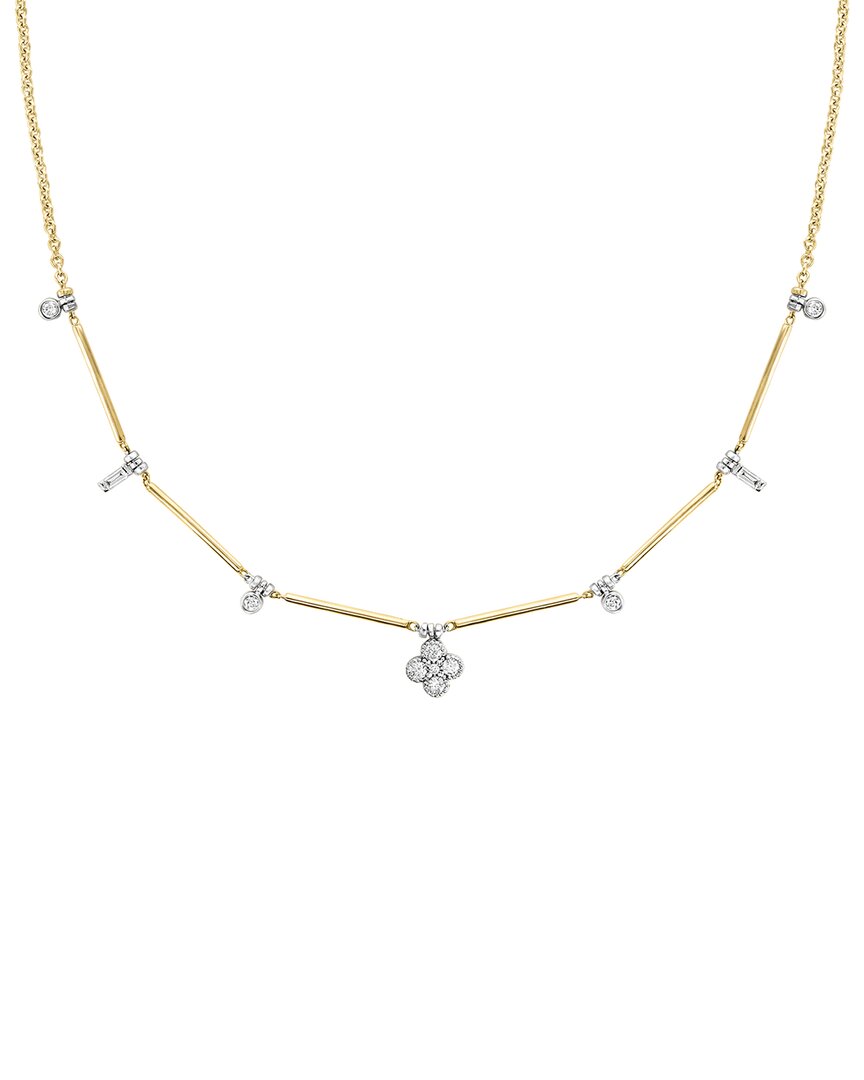 harida 18k 0.25 ct. tw. diamond station necklace