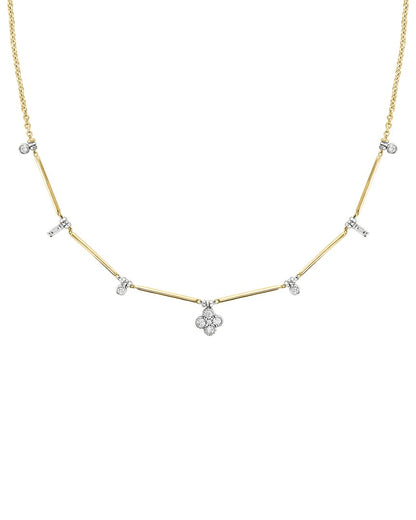 harida 18k 0.25 ct. tw. diamond station necklace