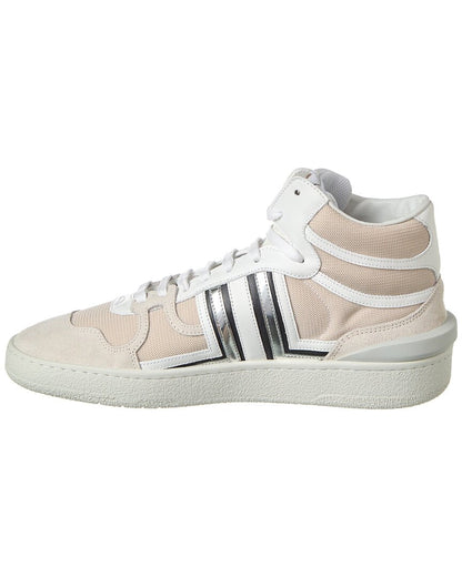 clay leather & mesh high-top sneaker