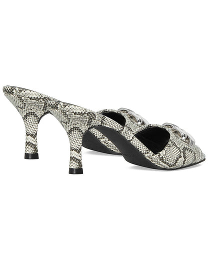 chain leather mule