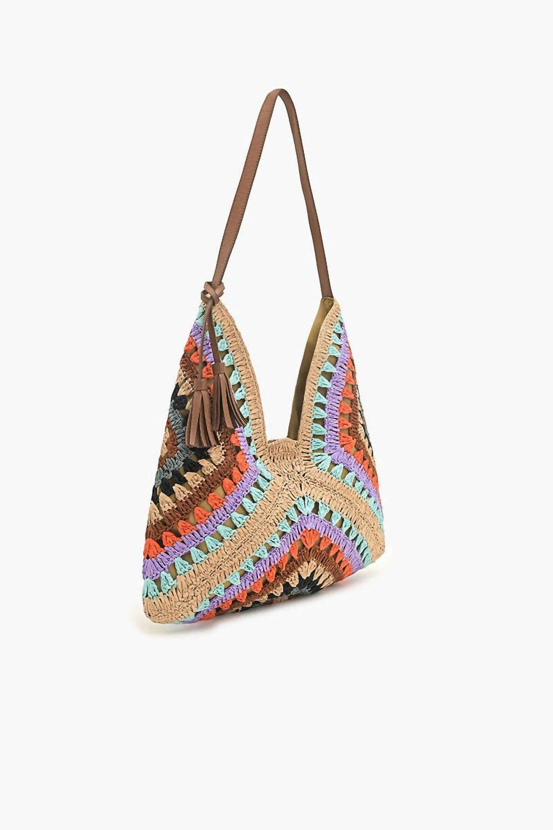 women's raffia hobo bag in beige