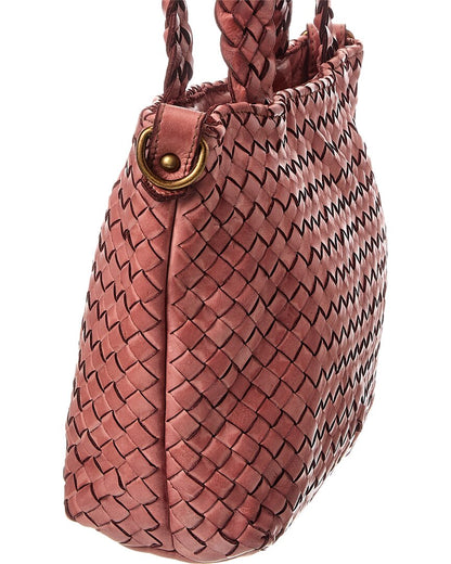 marie hand woven leather tote