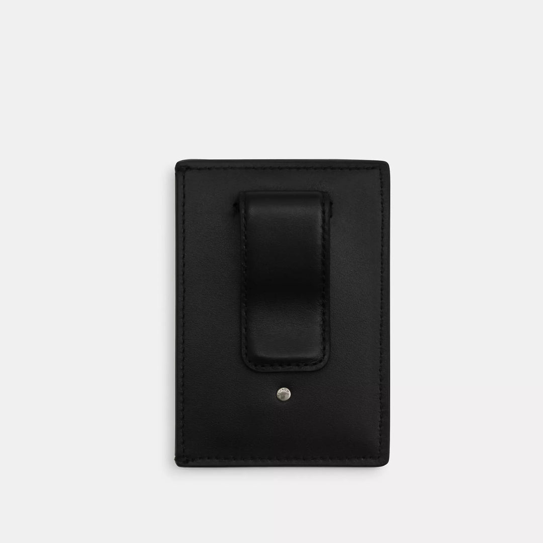 card case with money clip in signature canvas