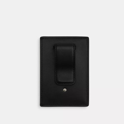 card case with money clip in signature canvas