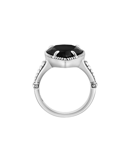 silver 5.22 ct. tw. onyx ring