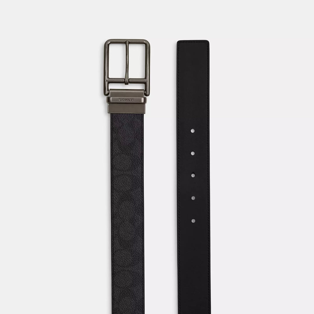 double bar buckle cut to size reversible belt, 38 mm