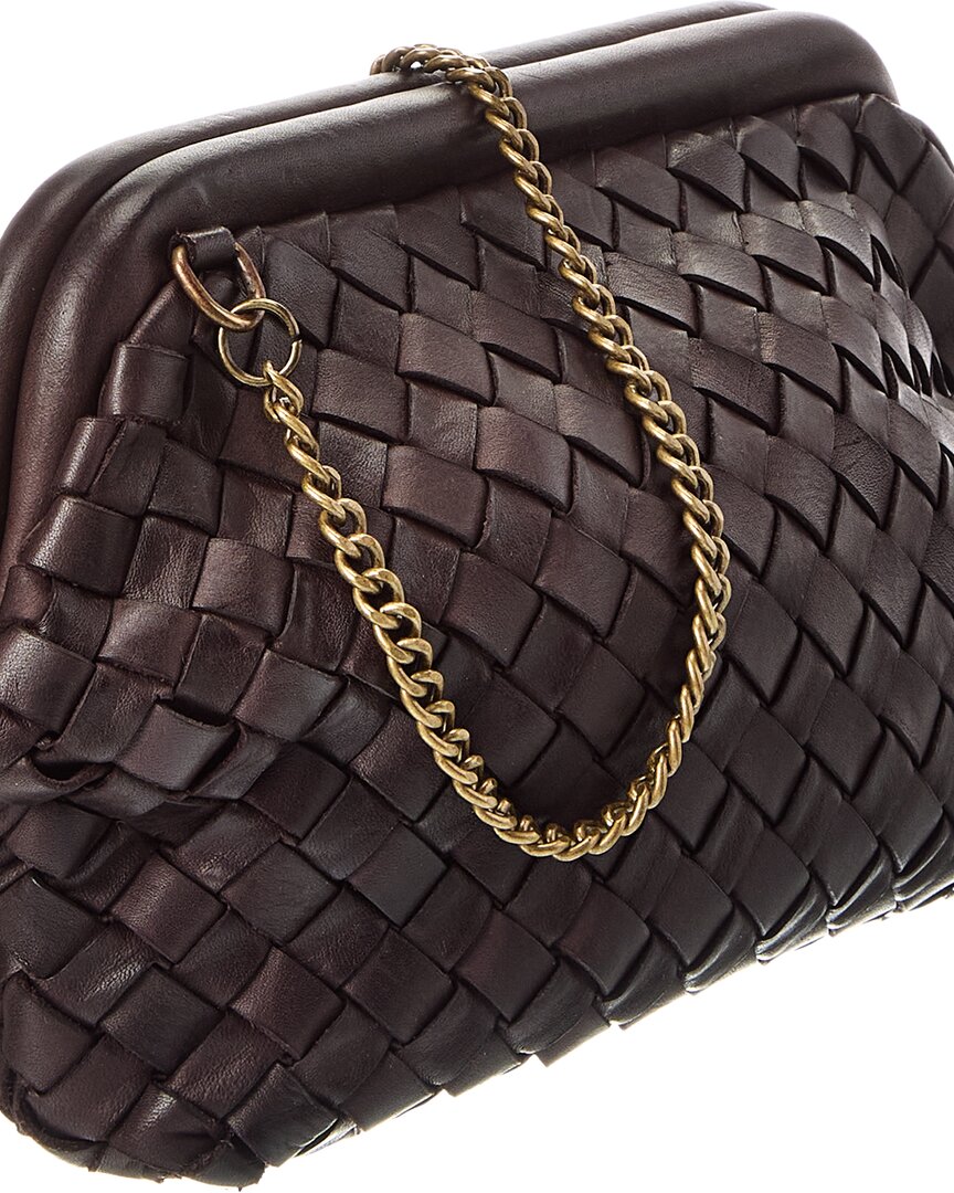 quincy hand woven leather clutch